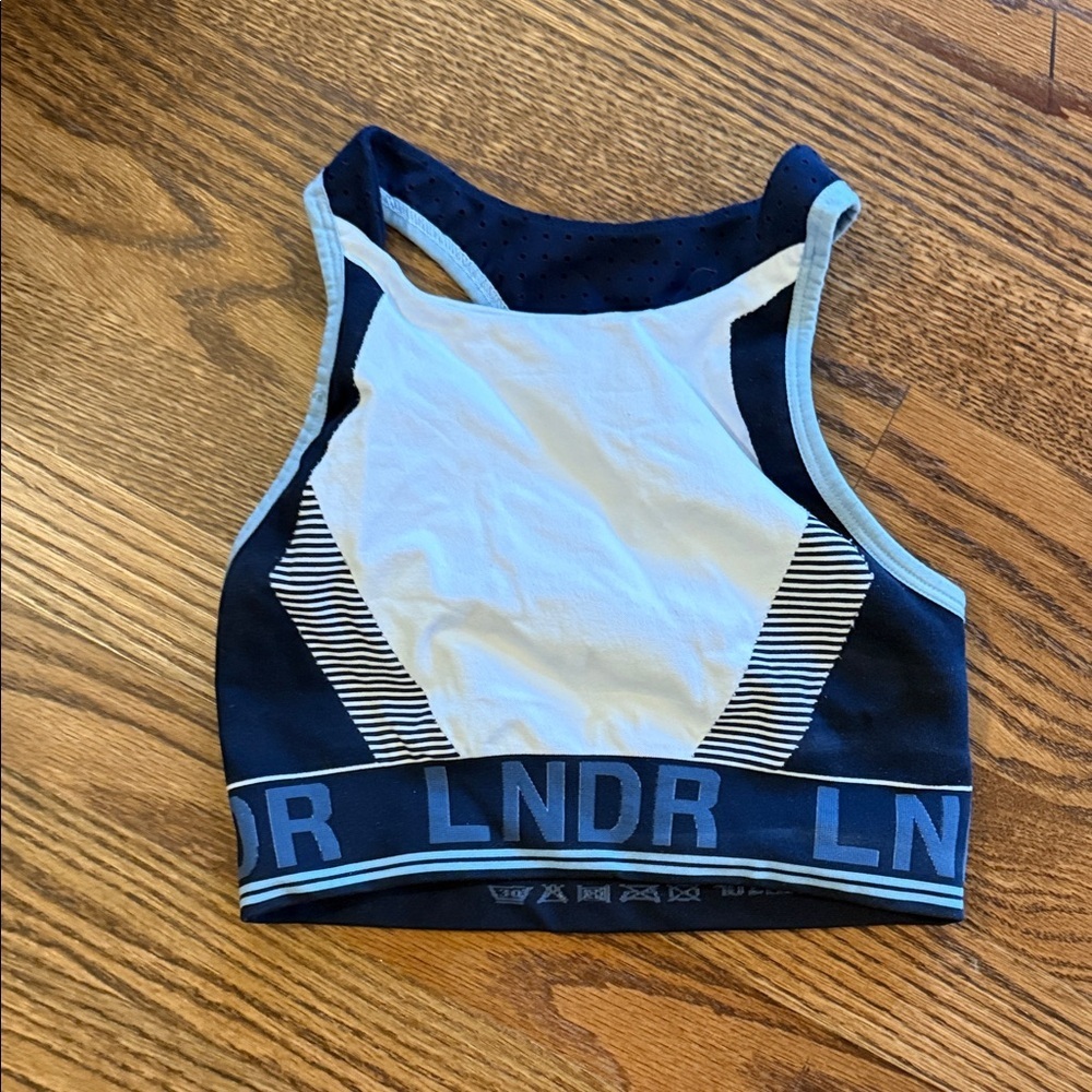 LNDR Navy and Light Blue Sports Bra